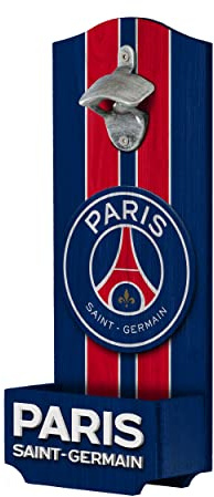 FOCO Ligue 1 Football Paris Saint Germain Fan Décapsuleur mural en bois avec récupérateur