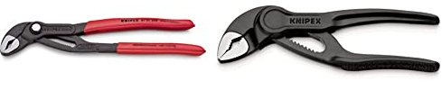 KNIPEX Cobra Hightech Water Pump Pliers (250 mm) 87 01 250&Cobra XS Pipe Wrench and Water Pump Pliers (100 mm) 87 00 100