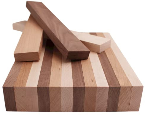 Barrington Hardwoods Domestic Variety Pack 5 Walnut, 5 Maple and 5 Cherry Boards - 3/4 in x 2 in (15Pcs) (3/4 x 2 x 24)