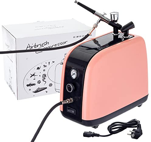Airbrush Kompressor Komplett mit Airbrushpistole 0,3mm zum lackieren von Nägeln