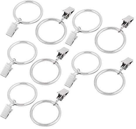 Ruilogod Metal Home Photo Curtain Drapery Rod Hanging Hook Clip Clamp Ring 10pcs Silver Tone (id: ccf 583 5e6 abe 87a