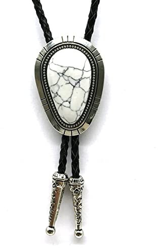 Bolo Ties Krawatte Für Herren - Antikes Muster, Wassertropfen, Türkis, Anhänger, Krawatte, Hemdzubehör, Europäische Und Amerikanische, Männlich-Weibliche All-Match-Halskette, Weiß, Einheitsgröße