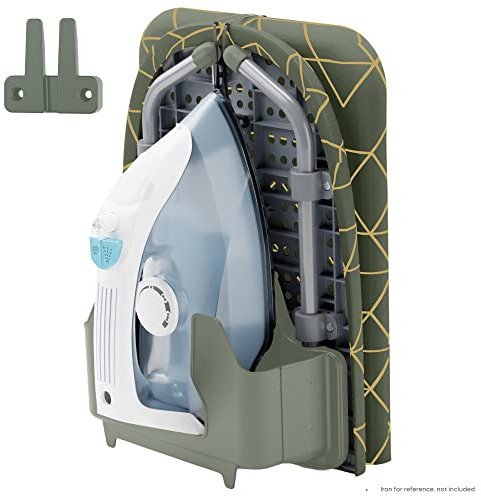 Xabitat Tavola da stiro da tavolo con supporto da parete, D-Crease, portatile, salvaspazio, pieghevole, con supporto da stiro, colore: verde