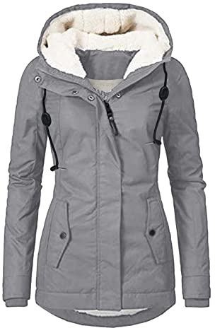 L9WEI Parka de invierno delgada para mujer forrada, abrigo de invierno cálido, chaqueta de invierno con capucha, parka gruesa, chaqueta para exteriores, chaqueta ligera para exteriores de invierno