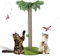 Zvonema Griffoir pour Chat, Arbre à Chat 85 CM, Griffoir Chats avec Corde de Sisal Natual d'Intérieur Palmier avec Balles en 1 Bâton à Plumes, Suspendues Interactives pour Petits & Grands Chats