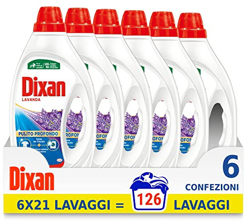 Dixan Detersivo Lavatrice Liquido Lavanda, confezione da 126 lavaggi
