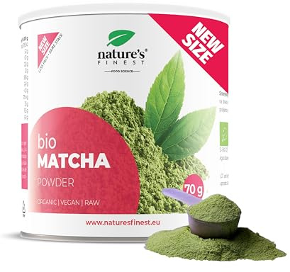 Nature's Finest by Nutrisslim 100% Organic Matcha Tea Powder 70g (35 servings), Premium Green Tea Powder - Certified Organic - Pure Green Matcha perfect for Matcha Latte - Vegan