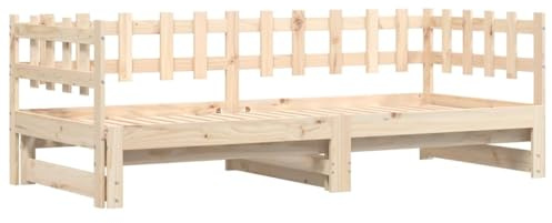 vidaXL Sofá Cama Extraíble, Estructura de Cama, Somier de Invitados, Cama Extensible para Dormitorio Salón, Madera Maciza de Pino 2X(90x200) cm