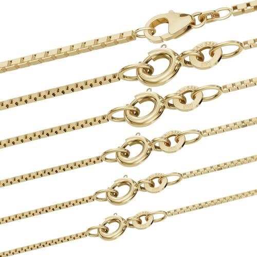hoplo holzenplotz Edle Venezianerkette Halskette - 333-8 Karat Gold Juwelier Qualität, Länge:38 cm, Kettenbreite:0.7 mm