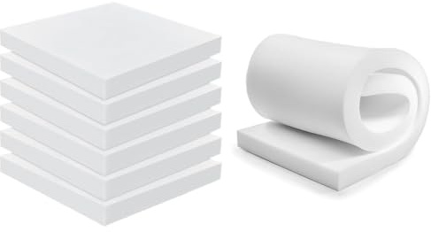 Crescent Textile Cut to Any Size Upholstery Firm Foam Sheet Premium Quality for All type Cushioning Bench, Stool, Window Seat Pads, Sofa, Dinning Chair Pads Replacement Pet Bed (18x16x3)