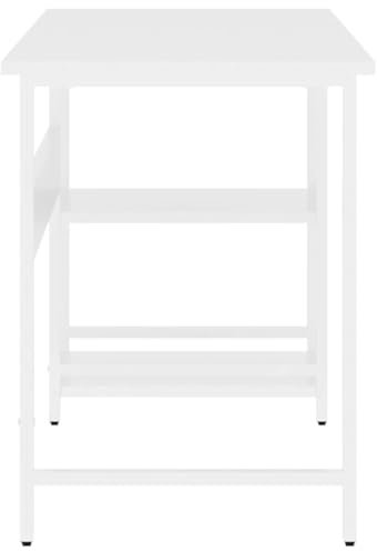 HEFZGDB Computertisch Weiß 105x55x72 cm MDF und Metall Konferenztisch Computertische Kleiner Tisch Schreibtisch Groß für Wohnbereich Schlafzimmer Arbeitszimmer Küche