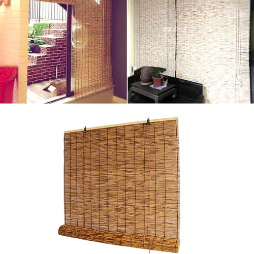 Tende da sole in canna naturale intrecciata, tende da sole in bambù for patio, dimensioni personalizzabili, tende da finestra dal basso verso l'alto verso il basso, schermo for la privacy del patio(50