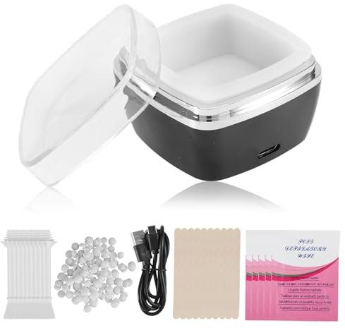 tlidfgeo Waxing kit, Professional Wax Warmer Nose Wax Kit for Men and Women, Mini Waxing Kit for Hair Removal Portable Wax Warmer USB Powered Quick and Painless