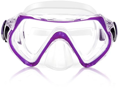 Masque Plongée Enfant, Lunettes Piscine Enfants 6-16 Ans pour Garçons Filles, Masque de Plongée avec Nez, 180°View HD Anti-Buée Anti-Fuite Lunette de Plongée pour Plongée, Snorkeling et Natation