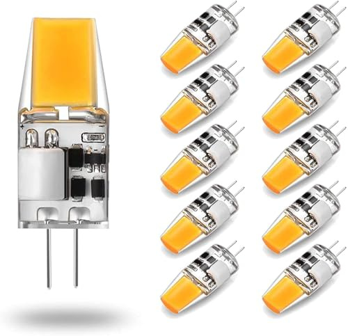 BRYXZZ Lampada LED G4 lampadina LED da 5 W sostituita a mercurio da 50 W, 500 LM,Bianco Naturale 4000K, lampadina AC/DC da 12 V Nessun flash Nessun dimming (10, Bianco Naturale A)