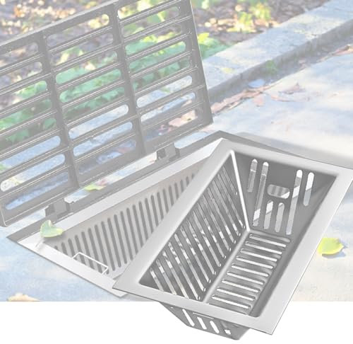 GOCHUSX Filtro di Scarico per Fognature Nero, Rete di Tubi di Scarico Intasati, Scarico Acqua Piovana Che Affonda per Pietre, Foglie, Rami, Filtraggio(Silver-3pcs,70x40x15cm)