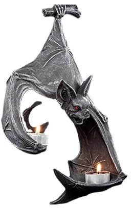 Kerzenhalter Dekor Fledermaus Wand Teelichthalter Halloween Kerzenständer Fledermaus Statue Garten Hängender Kerzenständer Licht Garten Haus Halloween Dekoration Hauseinweihung Geschenke neues Zuhause