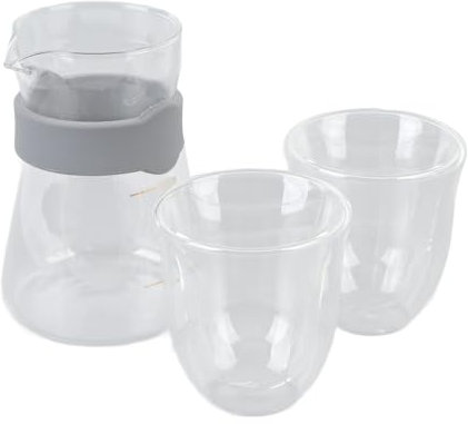 El Vidrio Transparente Vertido sobre con Marcas Doradas, Diseño de Doble Capa y Agarre de Bucle de Silicona, a Prueba de Calor a Prueba de Calor, Tazas para la