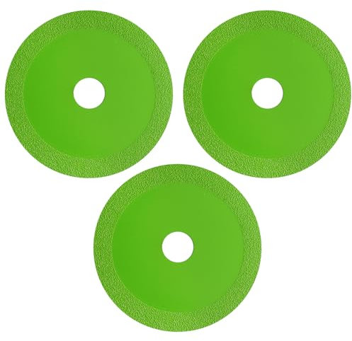 3 Pezzi Disco da Taglio per Vetro, 115 mm x 22,23 mm Disco Diamantato Lama per Sega Sottile Glass Cutting Smerigliatura di Giada Dischi Diamantati per Smerigliatrice Marmo Cristallo