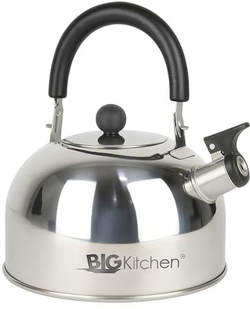 Whistling Tea Kettle | Stovetop Kettle for Hot Water, Tea & Coffee | 2.11 Quarts | Food Grade Stainless Steel | Classic Design Tea Pot for Home & Camping - Big Kitchen