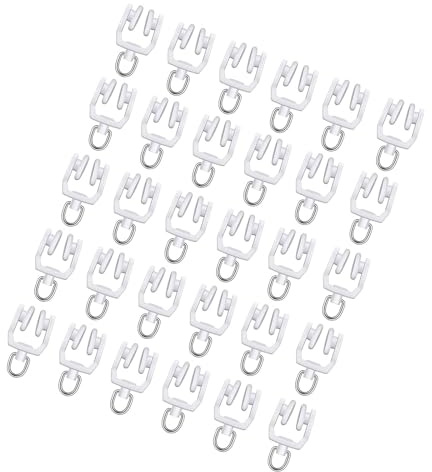30 rodillos de riel para cortina de techo, ganchos resistentes y gancho de acero para deslizamientos suaves de cortinas de ventana deslizante