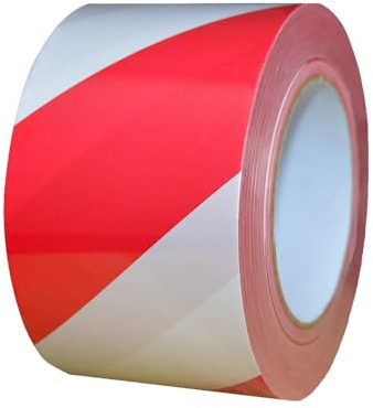 YXSF Ruban de signalisation non adhésif rouge et blanc 7,5 cm x 200 m – Pour la clôture et le marquage des zones dangereuses