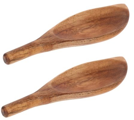 ULTECHNOVO 2piezas Pala Pequeña De Madera Para Granos De Café Cucharas De Madera Irregulares Cuchara De Café Mango Corto Para Uso Cocina o Cafetería