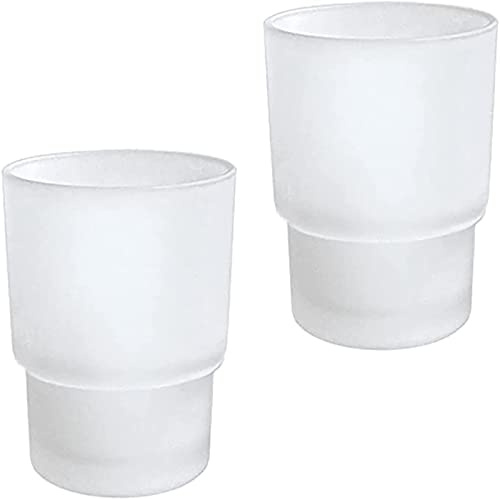 Toothbrush Cup Set of 2, Replacement for Wall Mounted Toothbrush Holder, Mouthwash Cup, Bathroom Accessories (Matt)