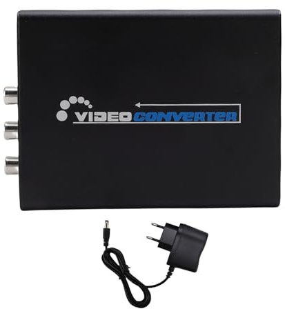 CHEOTIME AV a convertidor, Video AV S de Doble Entrada al Adaptador de 1080p con desinterlacia 3D, relación de Aspecto para Juegos Retro, VCR, DVD a la televisión Moderna