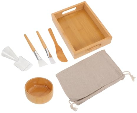 BIUDECO Herramientas de Cuidado Facial de Madera Bol de Mezcla y Aplicador de Silicona Kit Esteticista para Profesional y Doméstico Resistente y Fácil de Limpiar