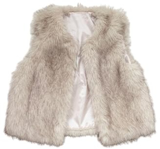 GORGLITTER Weste Damen Elegant Damenweste Ärmellos Casualweste Warm Teddyweste Einfarbig Oberteil Flauschige Westen Herbst Outfit Aprikosenfarben M
