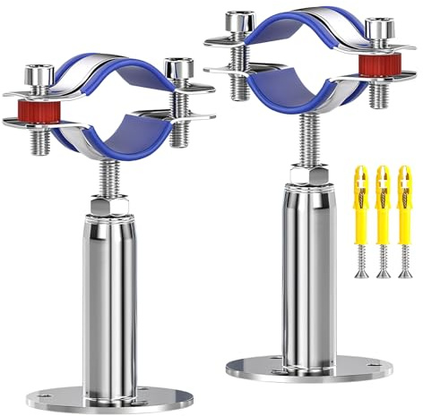MOUMOUTEN 2Pcs 304 Stainless Steel Pipe Clamp Hanger Adjustable 100-150mm | Pipe Support Bracket with Screws for 38-40mm（1.49-1.57） Tube Wall Ceiling Mount Pipe Fastener