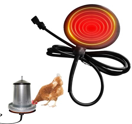 Fusruom Heizplatte Für Geflügeltränke, Antirutsch, Netzteil, 180mm 20W, Heizplatte Für Tränkenwärmer Tränkenheizung - HeizplatteTränkenheizung Hühner