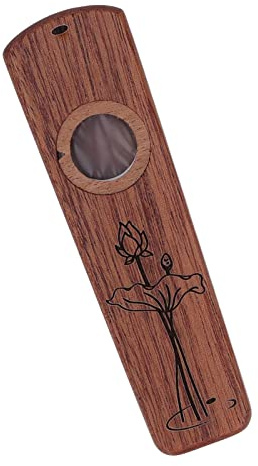 Generic Generic Wood Kazoo Raspy Sound Flöte für Gitarre Ukulele Begleitung Mundharmonika Tragbares Blasinstrument für Reisen Im Freien (Ebenholz) (Ebenholz)