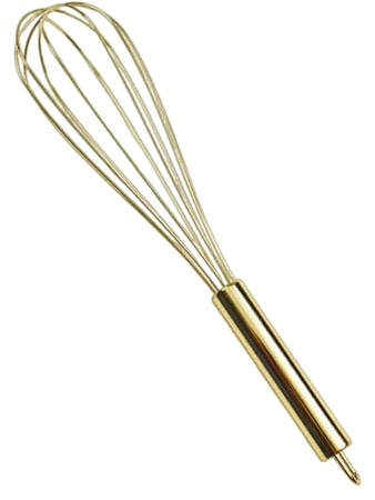 Haltbarkeit Goldener Schneebesen aus Metall, Drahtpeitsche mit ergonomischem, ideal für Hobbybäcker und Profiköche, Backwerkzeug, platzsparendes Küchenwerkzeug