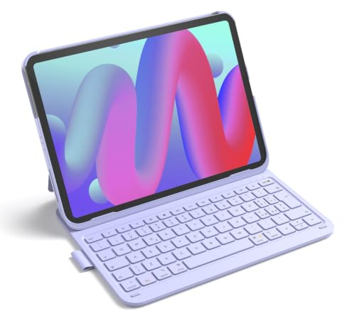 Inateck Custodia Tastiera iPad A16/10a Gen, Ultraleggera 427g | Per iPad Air 11 M4/M3/M2, Air 5/4, Pro 11, porta penna nascosto, AirTap, Viola
