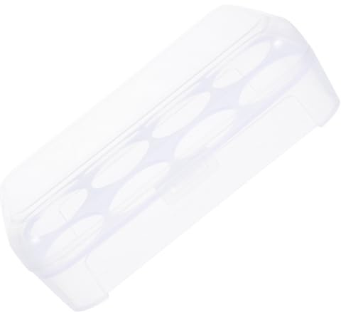 jojofuny Contenitore per Uova da Frigo Portatile in Plastica Pp Bianco, Organizer Trasparente Salvaspazio per 8 Uova per Cucina e Picnic