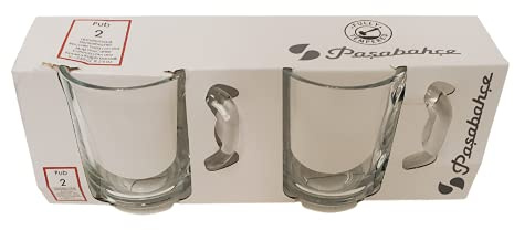 Pasabahce 55029 – Teeglas mit Henkel Pub, für Tee, Latte Macchiato, Irish Coffee, Punsch, Glühwein, Heiße Schokolade, 2er Set