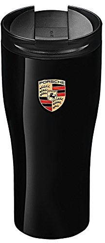 Porsche Thermobecher mit Wappen, Edelstahl, Schwarz