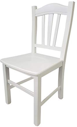 Totò Piccinni ORDINE MINIMO 2pz, Sedia SILVANA in legno di faggio, ALTISSIMA QUALITA', robusta 8Kg, già montata (Bianco Laccato, Seduta Massello)