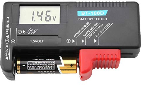Hakeeta Universeller digitaler Batterietester, digitales LCD AA/AAA/C/D/9 V/1,5 V Knopfzellen-Batterie-Volt-Tester, Testen Sie schnell alle Arten von Batterien