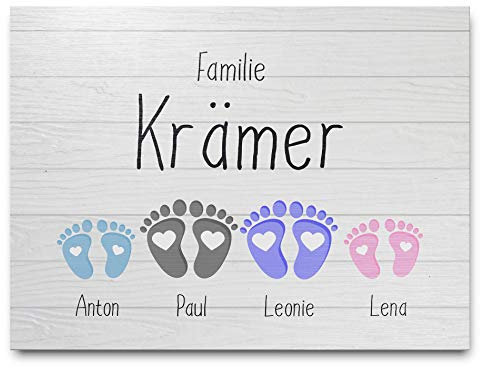 Personalisierte Türschilder für die Familie | Namensschilder aus Holz mit Personalisierung | Zum Befestigen am Briefkasten, Haustür, Hauswand