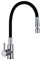 Peppermint Flexible Kitchen Sink Mixer Tap Single Lever Black and Chrome Kitchen Tap with Flexible Hose Bendable Sink Taps Flexi Silicone Hose with Dual Function Aerator 360° Swivel