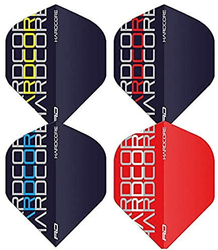 RED DRAGON Hardcore Auswahlpackung Extra Dicke Standard Dart Flights - 4 oder 5 Sätze pro Packung (12 oder 15 Flights insgesamt) je nach Packungsgröße (XT RD)