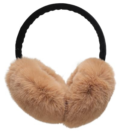 ZLYC Klassischer Damen Kinder Mädchen Verstellbarer Winter Ohrenschützer Ohrenwärmer mit Molton-Haarreifen(Pelziges Khaki)