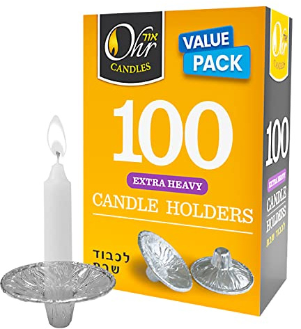 Ohr Candles Extra Heavy Disposable Aluminum Foil Candle Holder, Drip Cup Bobeches - 100 Pack