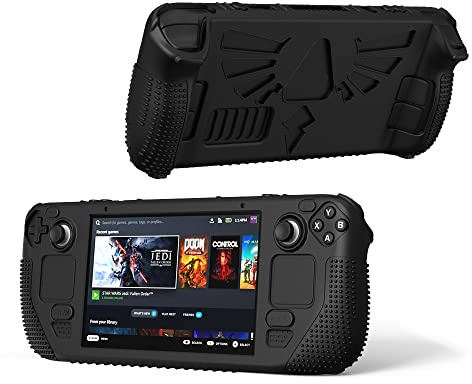 Estuche Protector para Steam Deck, Protector de Cubierta Suave de Silicona con protección de Cuerpo Completo, absorción de Impactos, Cubierta de Piel de Goma ergonómica (Negro)