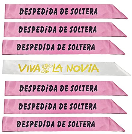 Carnavalife Bandas Despedida Soltera, Fajas de Satén para Novia y Sus Amaigas, Accesorios de Tema Bride para Fiestas y Disfraces, 7 PCS