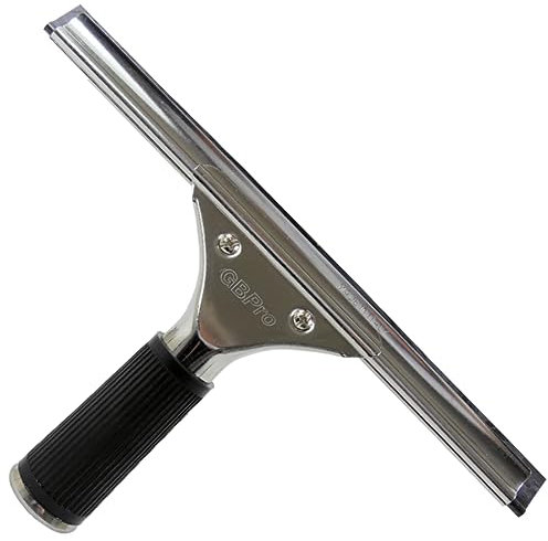 GBPro Professional Window Squeegee Stainless Steel Wiper 25cm / 10 inches - Non Corrosive - Window Cleaning Equipment