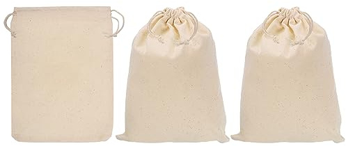PATIKIL 30 cm x 20 cm myntväska för pengar, 3-pack bankinsättningsbyte transitväskor kassaväska med dragsko valutaväskor presentpåse stil 2, beige